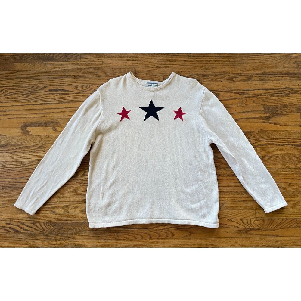 Pendleton White Knit Usa Star Pullover Sweater To… - image 3